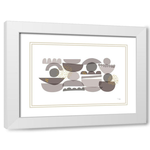 Crowded Forms grey I White Modern Wood Framed Art Print with Double Matting by Pela