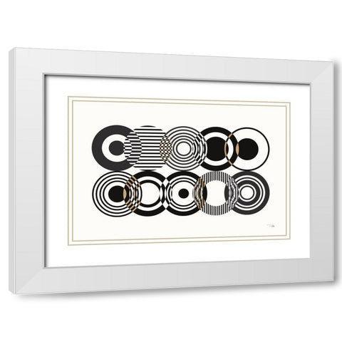 Deco Retro black I White Modern Wood Framed Art Print with Double Matting by Pela