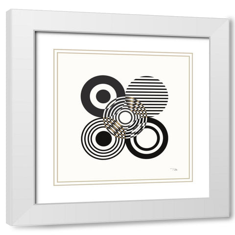 Deco Retro black II White Modern Wood Framed Art Print with Double Matting by Pela