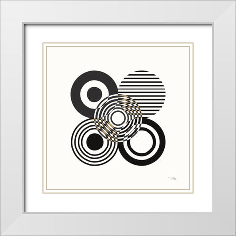 Deco Retro black II White Modern Wood Framed Art Print with Double Matting by Pela