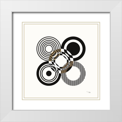 Deco Retro black III White Modern Wood Framed Art Print with Double Matting by Pela
