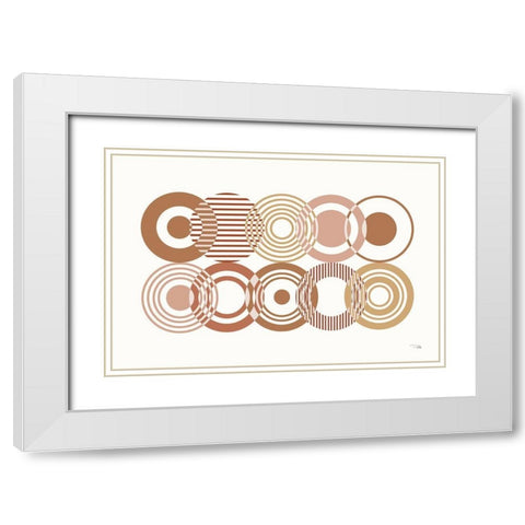Deco Retro blush I White Modern Wood Framed Art Print with Double Matting by Pela