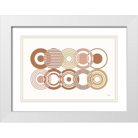 Deco Retro blush I White Modern Wood Framed Art Print with Double Matting by Pela