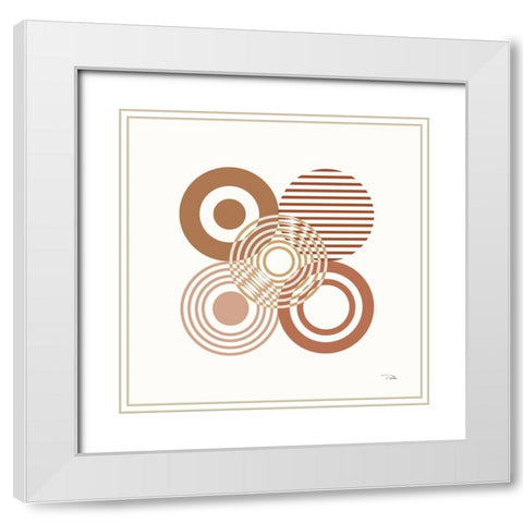 Deco Retro blush II White Modern Wood Framed Art Print with Double Matting by Pela