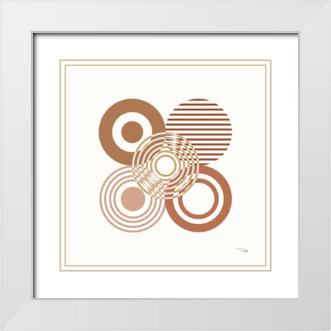 Deco Retro blush II White Modern Wood Framed Art Print with Double Matting by Pela