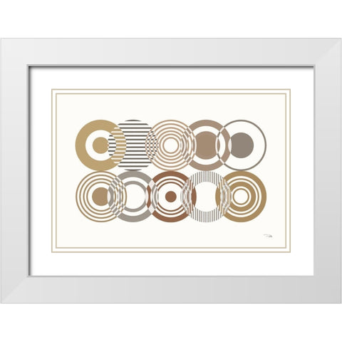 Deco Retro earth I White Modern Wood Framed Art Print with Double Matting by Pela
