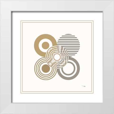 Deco Retro earth II White Modern Wood Framed Art Print with Double Matting by Pela