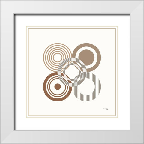 Deco Retro earth III White Modern Wood Framed Art Print with Double Matting by Pela