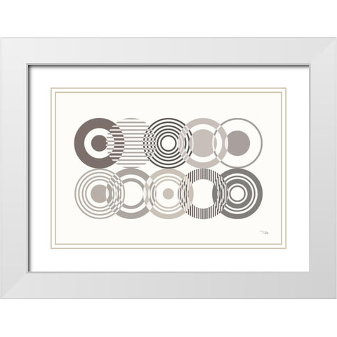 Deco Retro grey I White Modern Wood Framed Art Print with Double Matting by Pela