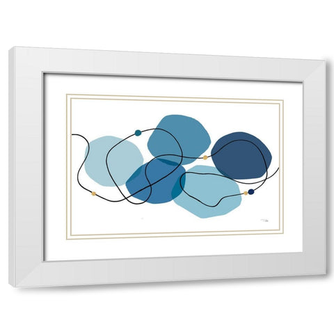 Sinuous Trajectory blue I White Modern Wood Framed Art Print with Double Matting by Pela