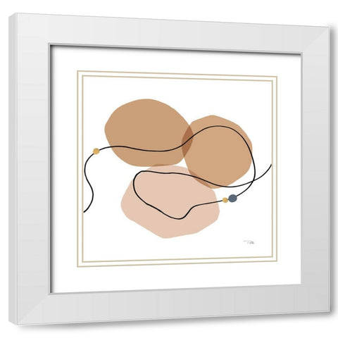 Sinuous Trajectory blush II White Modern Wood Framed Art Print with Double Matting by Pela