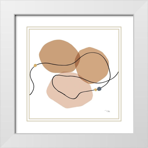 Sinuous Trajectory blush II White Modern Wood Framed Art Print with Double Matting by Pela