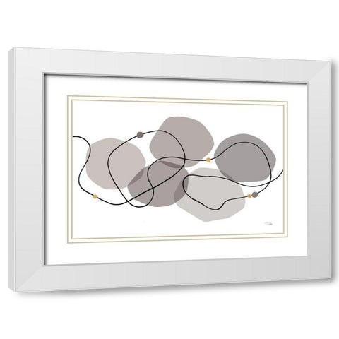 Sinuous Trajectory grey I White Modern Wood Framed Art Print with Double Matting by Pela