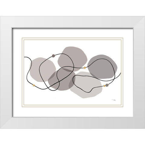 Sinuous Trajectory grey I White Modern Wood Framed Art Print with Double Matting by Pela