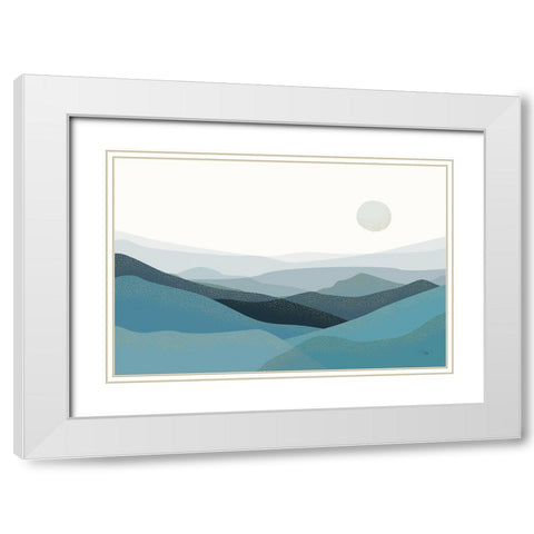 Mountain Trail White Modern Wood Framed Art Print with Double Matting by Pela