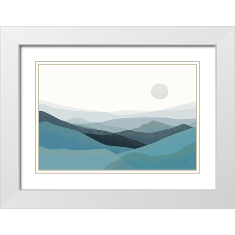 Mountain Trail White Modern Wood Framed Art Print with Double Matting by Pela