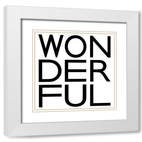 In Black And White I-Wonderful White Modern Wood Framed Art Print with Double Matting by JC Designs