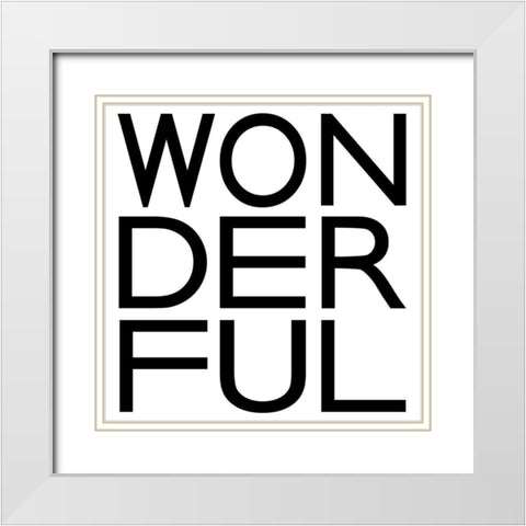 In Black And White I-Wonderful White Modern Wood Framed Art Print with Double Matting by JC Designs