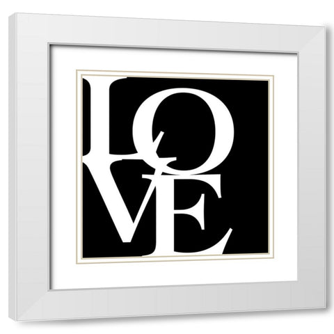 In Black And White V-Love White Modern Wood Framed Art Print with Double Matting by JC Designs