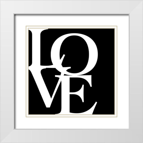 In Black And White V-Love White Modern Wood Framed Art Print with Double Matting by JC Designs
