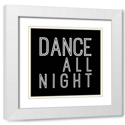 In Black And White Sentiment II-Dance White Modern Wood Framed Art Print with Double Matting by JC Designs