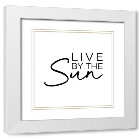 In Black And White Sentiment V-Sun White Modern Wood Framed Art Print with Double Matting by JC Designs