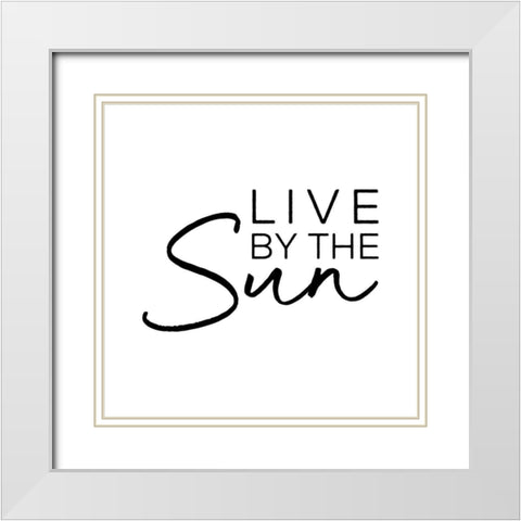 In Black And White Sentiment V-Sun White Modern Wood Framed Art Print with Double Matting by JC Designs