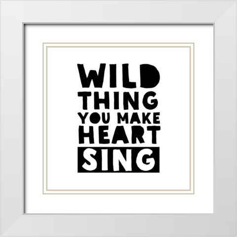 In Black And White Music IV-Wild Thing White Modern Wood Framed Art Print with Double Matting by JC Designs