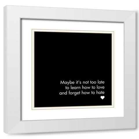 In Black And White Music VII-Not Too Late White Modern Wood Framed Art Print with Double Matting by JC Designs