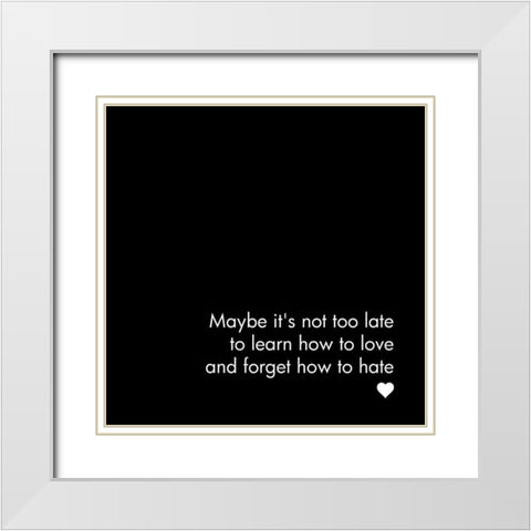 In Black And White Music VII-Not Too Late White Modern Wood Framed Art Print with Double Matting by JC Designs