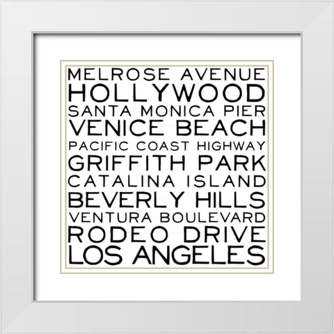 In Black And White Travel VI-California White Modern Wood Framed Art Print with Double Matting by JC Designs