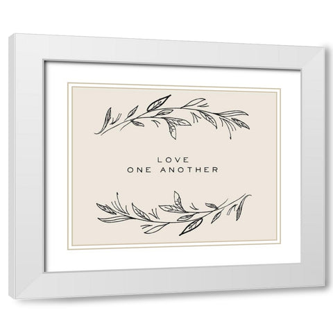 Serene Sentiment III-Love One Another White Modern Wood Framed Art Print with Double Matting by HM Design