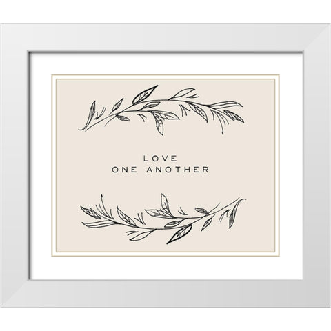 Serene Sentiment III-Love One Another White Modern Wood Framed Art Print with Double Matting by HM Design