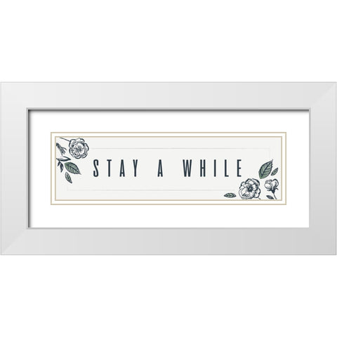 Simple Nature IV-Stay Awhile White Modern Wood Framed Art Print with Double Matting by HM Design