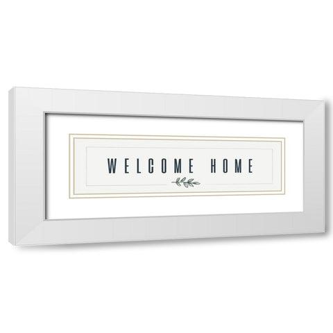 Simple Nature V-Welcome Home White Modern Wood Framed Art Print with Double Matting by HM Design