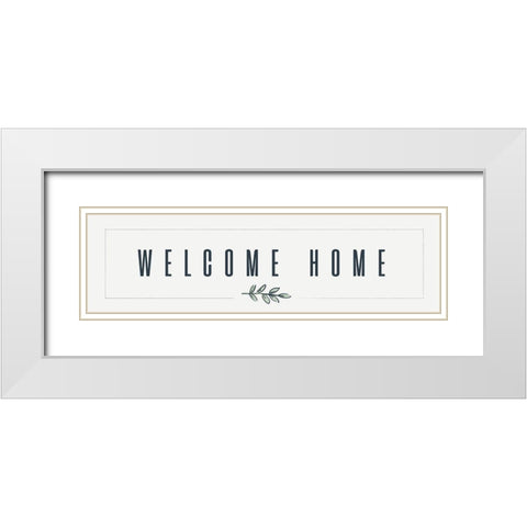 Simple Nature V-Welcome Home White Modern Wood Framed Art Print with Double Matting by HM Design