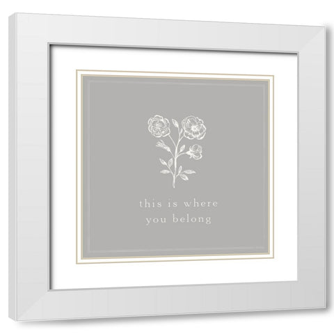 Simple Nature VII-This is Where White Modern Wood Framed Art Print with Double Matting by HM Design