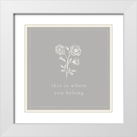 Simple Nature VII-This is Where White Modern Wood Framed Art Print with Double Matting by HM Design
