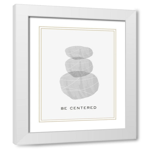 Zen Vibes I-Be Centered White Modern Wood Framed Art Print with Double Matting by HM Design