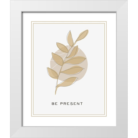 Zen Vibes II-Be Present White Modern Wood Framed Art Print with Double Matting by HM Design
