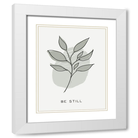 Zen Vibes III-Be Still White Modern Wood Framed Art Print with Double Matting by HM Design