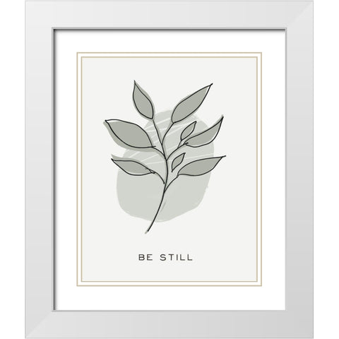 Zen Vibes III-Be Still White Modern Wood Framed Art Print with Double Matting by HM Design