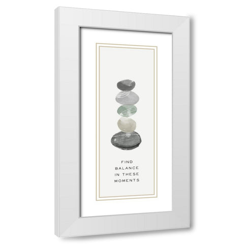 Zen Vibes IV-Find Balance White Modern Wood Framed Art Print with Double Matting by HM Design