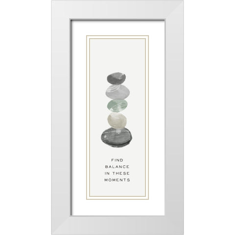 Zen Vibes IV-Find Balance White Modern Wood Framed Art Print with Double Matting by HM Design