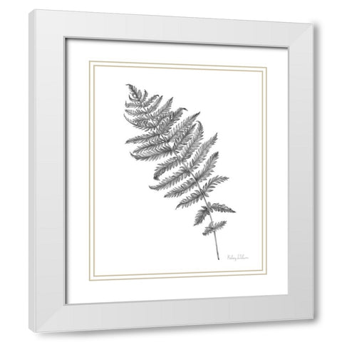 Neutral Fern I White Modern Wood Framed Art Print with Double Matting by Wilson, Kelsey