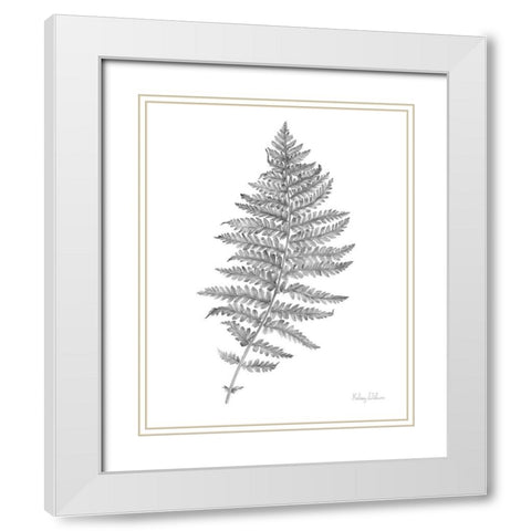 Neutral Fern II White Modern Wood Framed Art Print with Double Matting by Wilson, Kelsey