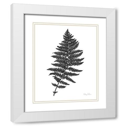Neutral Fern black II White Modern Wood Framed Art Print with Double Matting by Wilson, Kelsey
