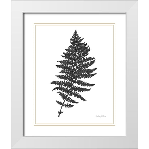 Neutral Fern black II White Modern Wood Framed Art Print with Double Matting by Wilson, Kelsey