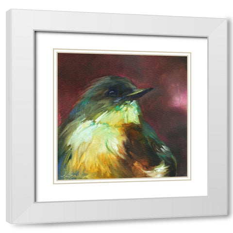 Field Birds I White Modern Wood Framed Art Print with Double Matting by Smith, Kim