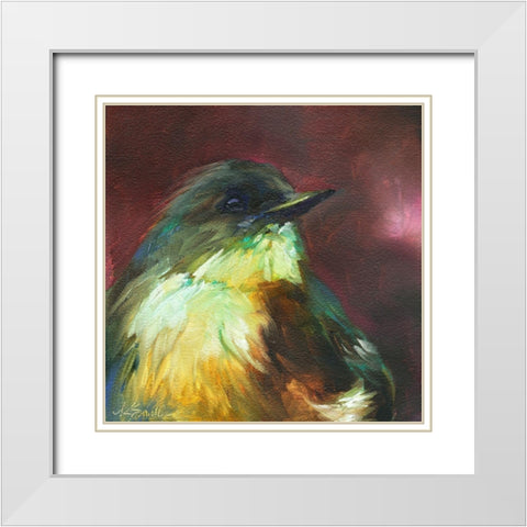Field Birds I White Modern Wood Framed Art Print with Double Matting by Smith, Kim